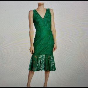 New Alexia Admor  Green Lace Midi Dress